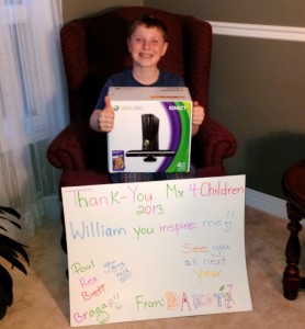 Dakota Yaskow, 3rd place winner, donated his Xbox 360 to a less fortunate family